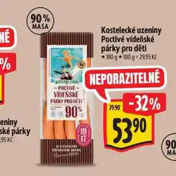 Albert Kostelecké uzeniny Poctivé vídeňské párky pro děti nabídka