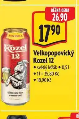 Albert Velkopopovický Kozel 12 nabídka