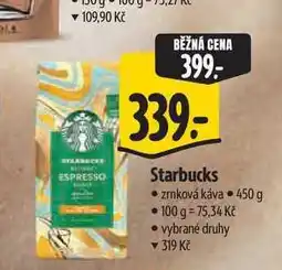 Albert Starbucks zrnková káva nabídka