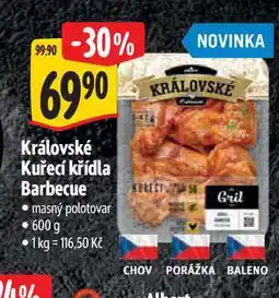 Albert Královské Kuřecí křídla Barbecue nabídka