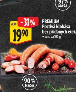 Albert PREMIUM Poctivá klobása bez přidaných éček nabídka