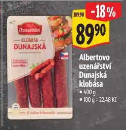 Albert Albertovo uzenářství Dunajská klobása nabídka