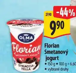 Albert Florian smetanový jogurt nabídka