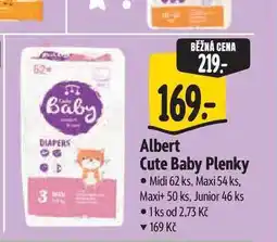Albert Albert Cute Baby Plenky Midi 62 ks, Maxi 54 ks, Maxi+ 50 ks, Junior 46 ks nabídka
