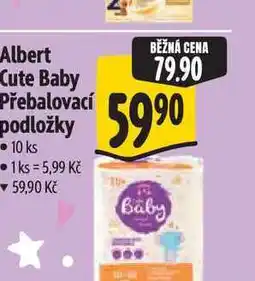 Albert Albert Cute Baby Přebalovací podložky 10 ks nabídka