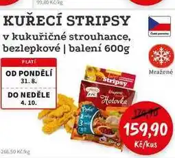 RABBIT řeznictví KUŘECÍ STRIPSY v kukuřičné strouhance, bezlepkové | balení nabídka