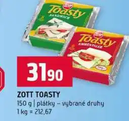 Terno ZOTT TOASTY Toasty 150 g plátky vybrané druhy nabídka