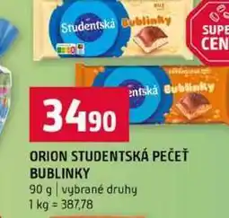 Terno ORION STUDENTSKÁ PEČEŤ BUBLINKY 90 g vybrané druhy nabídka
