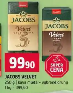 Terno JACOBS VELVET 250 g káva mletá vybrané druhy nabídka