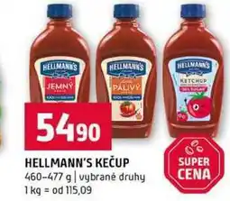 Terno HELLMANN'S KEČUP 460-477 g vybrané druhy nabídka