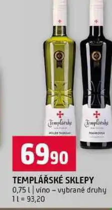 Terno TEMPLÁŘSKÉ SKLEPY 0,75l vino vybrané druhy nabídka