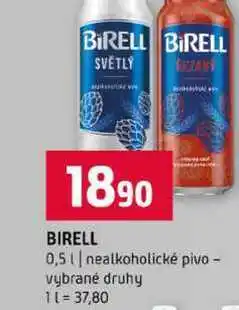 Terno BIRELL 0,5l nealkoholické pivo vybrané druhy nabídka