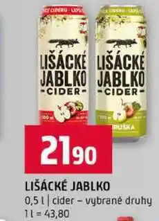 Terno LIŠÁCKÉ JABLKO 0,5l cider vybrané druhy nabídka