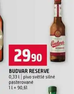 Terno BUDVAR RESERVE 0,33l pivo světlé silné pasterované nabídka