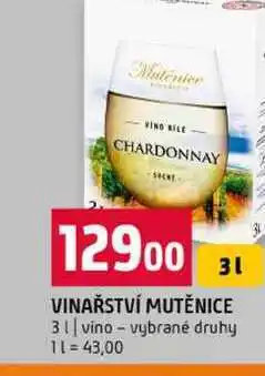 Terno VINAŘSTVÍ MUTĚNICE 3l vino vybrané druhy nabídka