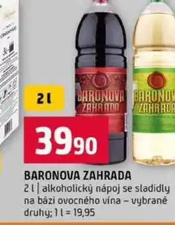 Terno BARONOVA ZAHRADA 2l alkoholický nápoj se sladidly na bázi ovocného vína vybrané druhy nabídka