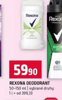 Terno REXONA DEODORANT 50-150 ml vybrané druhy nabídka