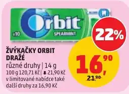 Penny Market Orbit špalkové žvýkačky nabídka