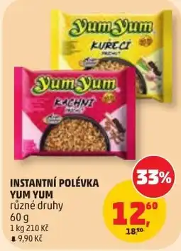 Penny Market Yum Yum instantní polévka různé druhy nabídka