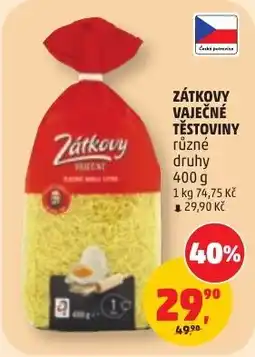 Penny Market Zátkovy vaječné těstoviny nabídka