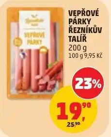Penny Market Veprové párky řezníkův talíř nabídka