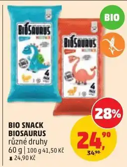 Penny Market Biosaurus bio snack nabídka