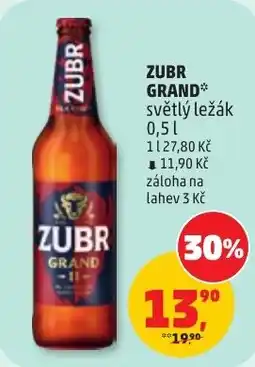 Penny Market Zubr grand světlý ležák nabídka