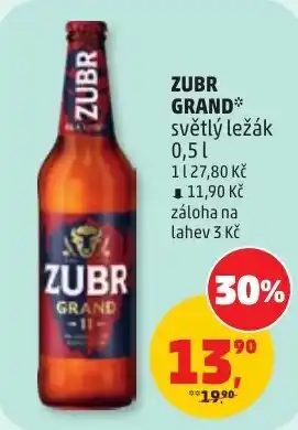 Penny Market Zubr grand světlý ležák nabídka