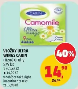 Penny Market Carin vložky ultra wings nabídka