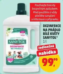 Penny Market Sanytol dezinfekce na prádlo bílé květy nabídka