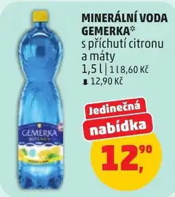 Penny Market Gemerka minerální voda s příchutí citronu a máty nabídka