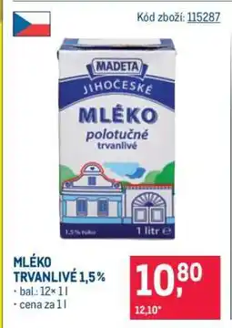 Makro Mléko trvanlivé 1,5 % nabídka