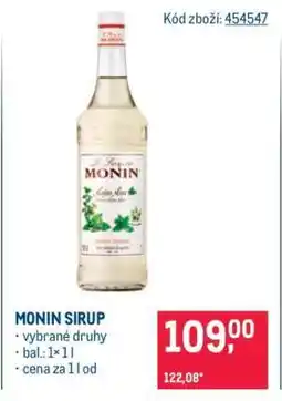 Makro MONIN SIRUP nabídka