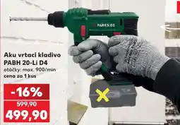 Kaufland Parkside aku vrtací kladivo PABH 20-Li D4 nabídka