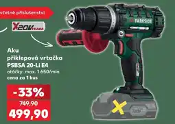 Kaufland Parkside aku přikle pová vrtačka PSBSA 20-Li E4 nabídka