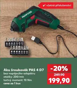 Kaufland Parkside aku šroubovák pas 4 d7 nabídka