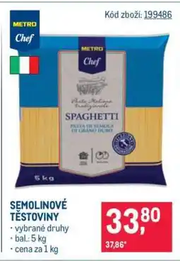 Makro Semolinové těstoviny nabídka