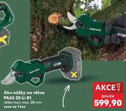 Kaufland Parkside aku nůžky na větve paas 20-li b1 nabídka