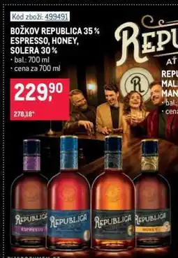 Makro BOŽKOV REPUBLICA 35 % ESPRESSO, HONEY, SOLERA 30 % nabídka