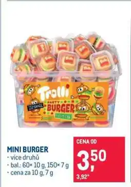 Makro MINI BURGER nabídka