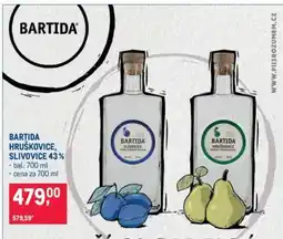 Makro BARTIDA HRUŠKOVICE, SLIVOVICE 43 % nabídka