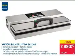 Makro VAKUOVÁ BALIČKA LIŠTOVÁ GVS1140 nabídka