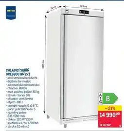 Makro CHLADICÍ SKŘÍŇ GRE6600 GN 2/1 nabídka