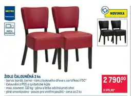 Makro ŽIDLE ČALOUNĚNÁ 2 ks nabídka