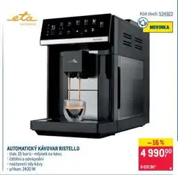 Makro AUTOMATICKÝ KÁVOVAR RISTELLO nabídka