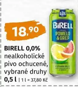Terno BIRELL 0,0% nealkoholické pivo ochucené, vybrané druhy nabídka