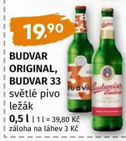 Terno Budvar Originál, Budvar 33 nabídka