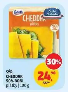 Penny Market Sýr Cheddar 50% Boni plátky nabídka