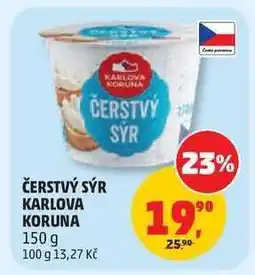 Penny Market Čerstvý sýr Karlova Koruna nabídka