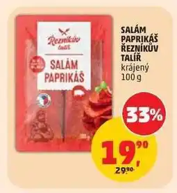 Penny Market Salám Paprikáš Řezníkův Talíř krájený 100 g nabídka